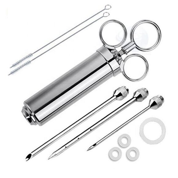 Stainless Steel Meat Injector Kit Food Syringe - Picture 2 of 11